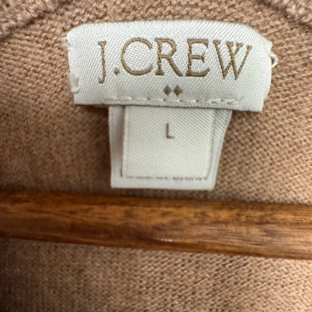 J. Crew Women’s Wool Blend Ruffle-Hem Sweater Dress in Saddle Tan Brown Size‎ L